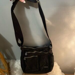 Neat Pack Black Nylon Crossbody Bag with Anti Theft Protection